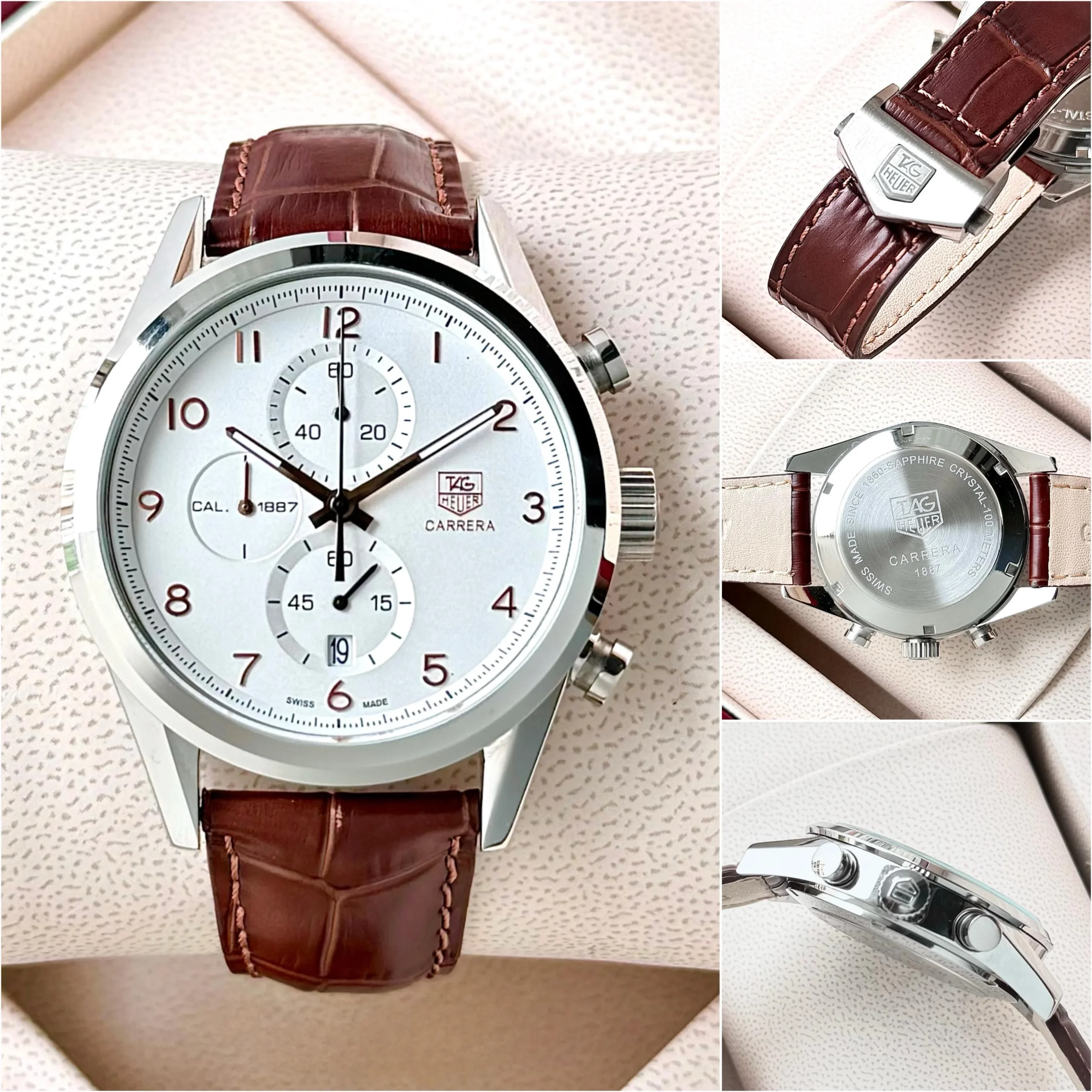 Tag Heuer Carrera Calibre 16 Chronograph Brown leather 41MM Men's Watch - CAR2012.FC6236