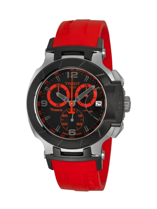 Tissot T-Race Red Strap Black T048.417.27.057.02 Quartz 45 mm Men's Watch
