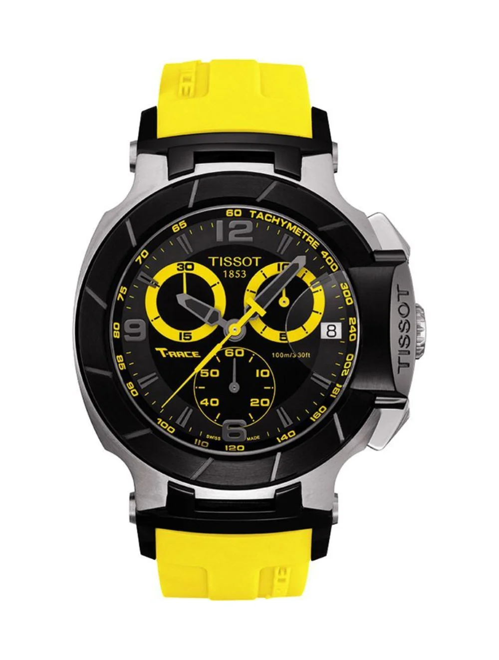 Tissot T-Race Yellow Strap Black Dial DialT048.417.27.057.03 Quartz 43 mm Men's Watch