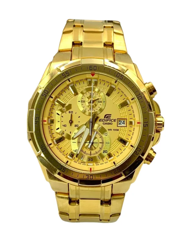 Casio Edifice Gold Dial Gold Band Analog Watch - For Men
