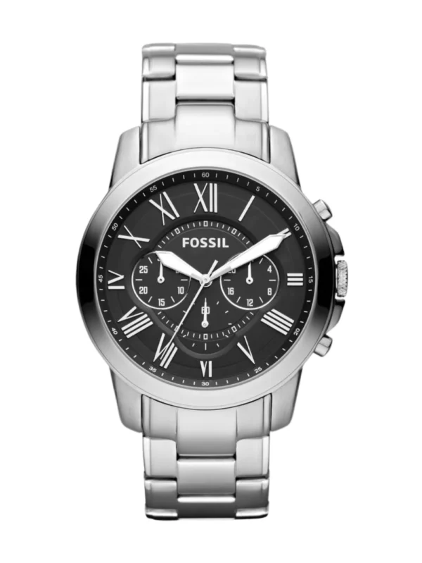 Fossil Grant Chronograph Black Dial Stainless Steel 44mm Men's Watch - FS4736