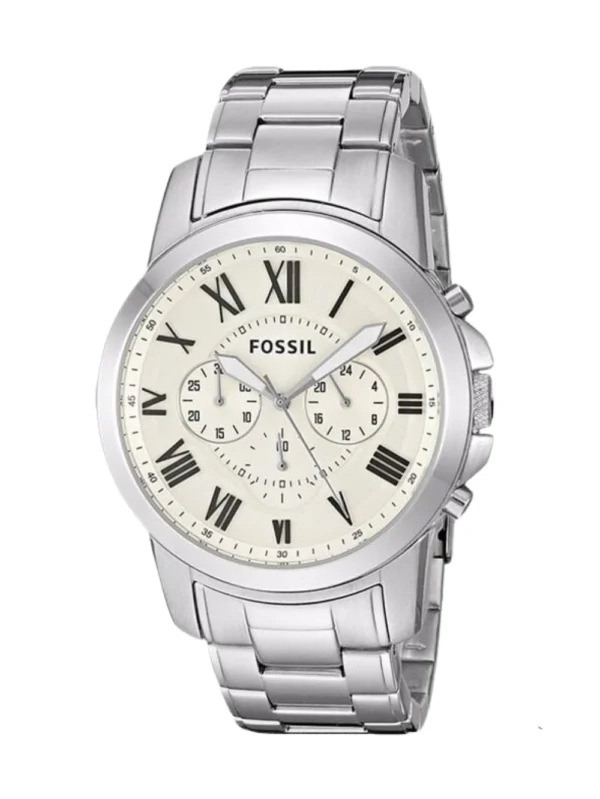 Fossil Grant Chronograph White Dial Stainless Steel 44mm Men's Watch - FS5123SET