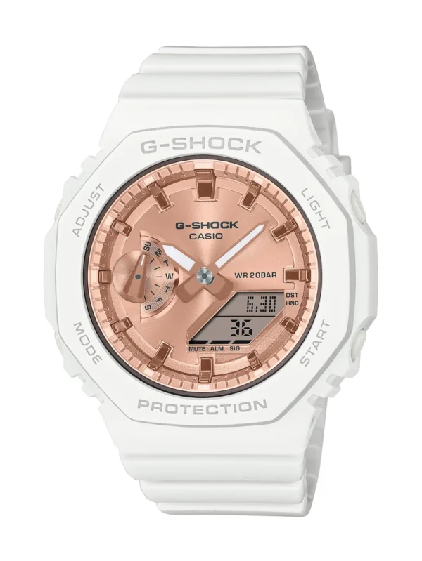 Casio G-Shock Analog-Digital Pink Gold-Tone Dial White Resin Strap Watch - GMA-S2100MD-7A (2)