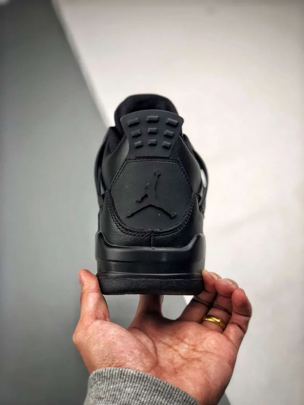 030 Air Jordan 4 Retro “Black Cat” BlackBlack-Light Graphite For Sale