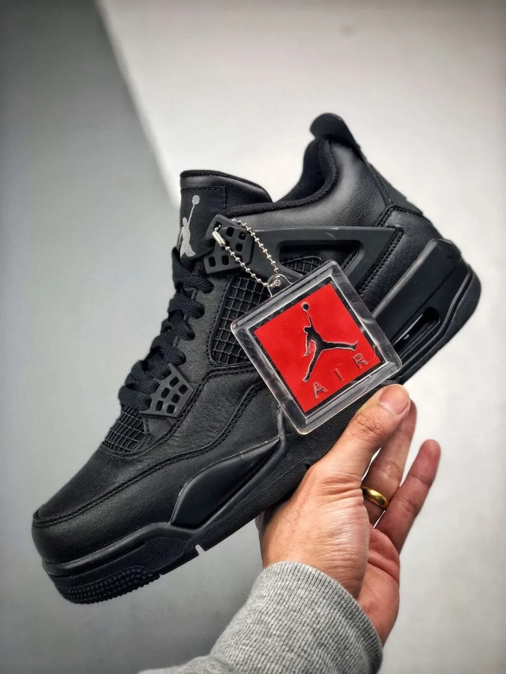 030 Air Jordan 4 Retro “Black Cat” BlackBlack-Light Graphite For Sale