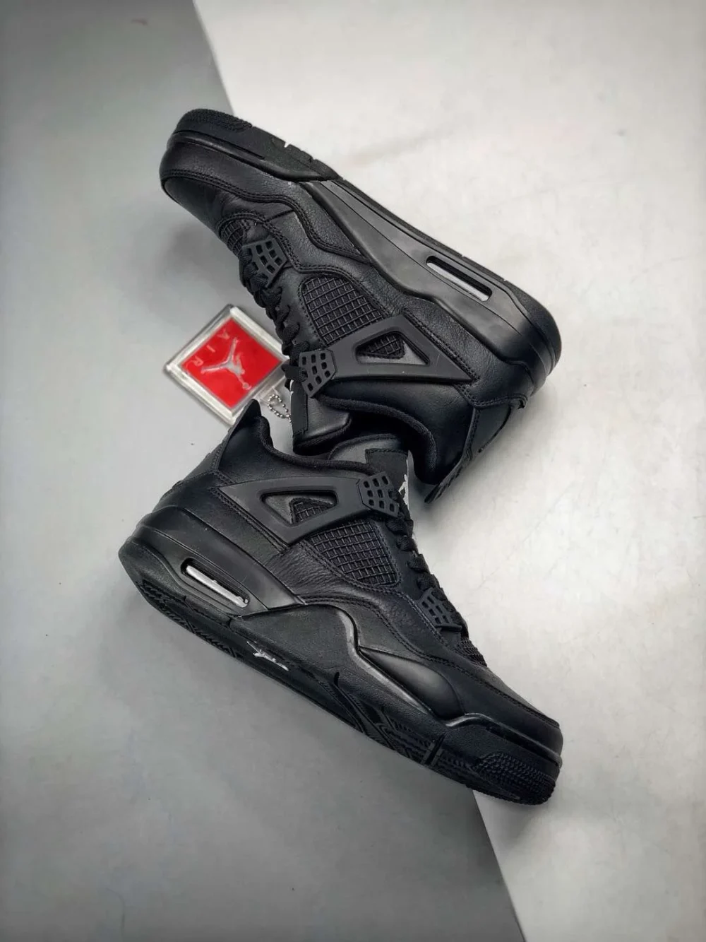 030 Air Jordan 4 Retro “Black Cat” BlackBlack-Light Graphite For Sale