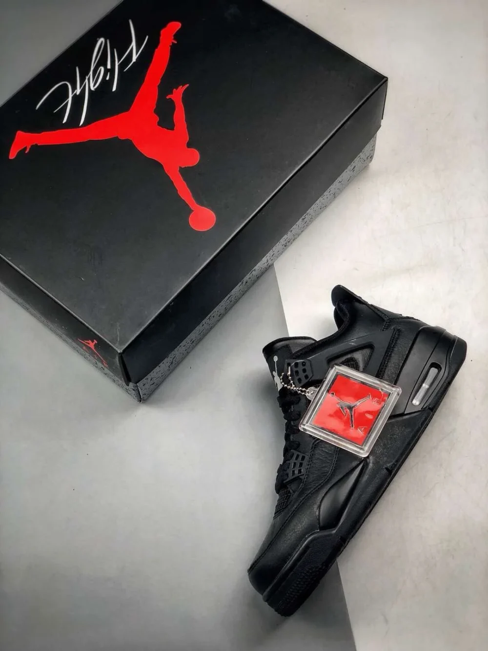 030 Air Jordan 4 Retro “Black Cat” BlackBlack-Light Graphite For Sale