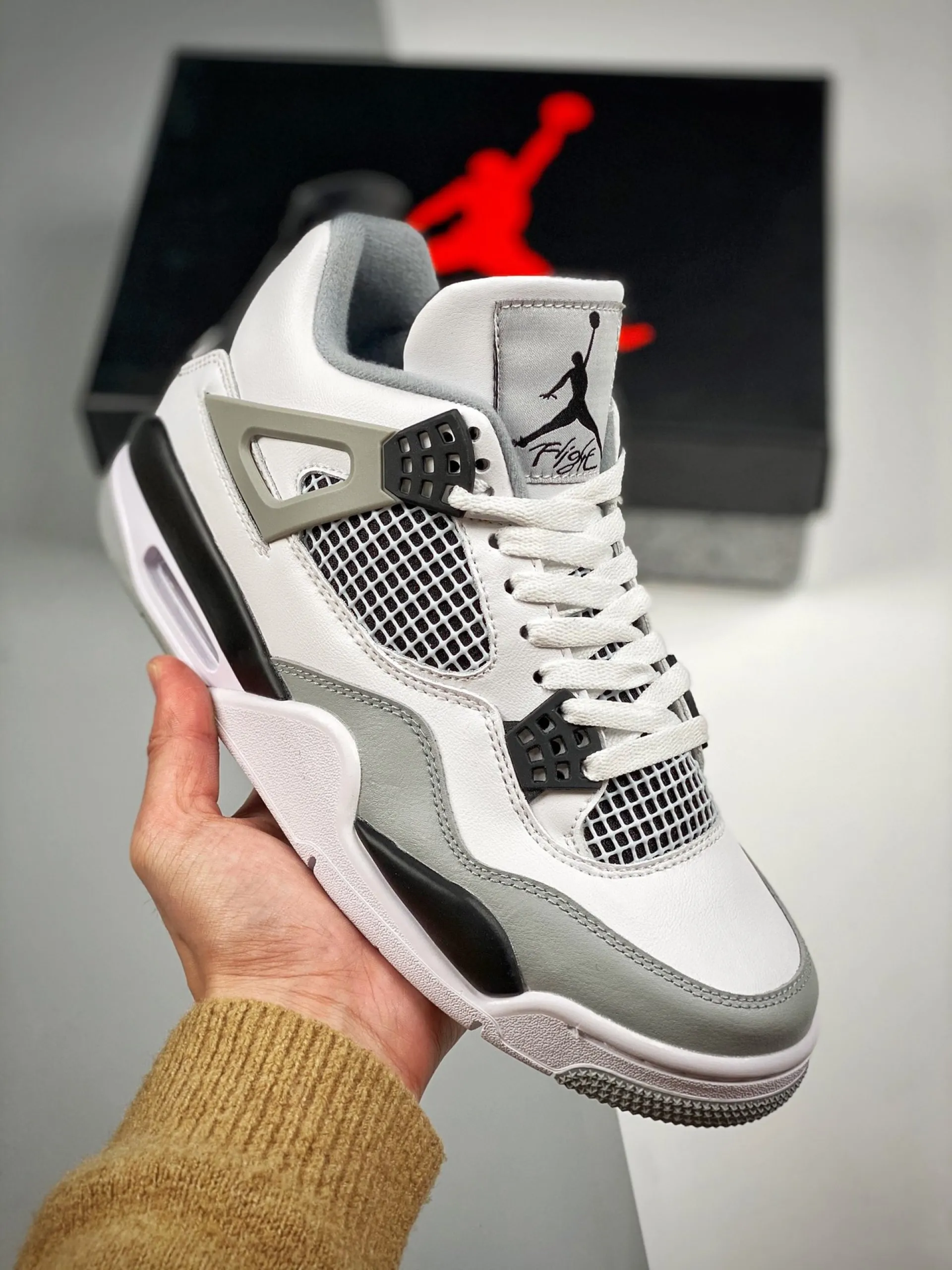 Air Jordan 4 “Military Black” WhiteBlack-Neutral Grey