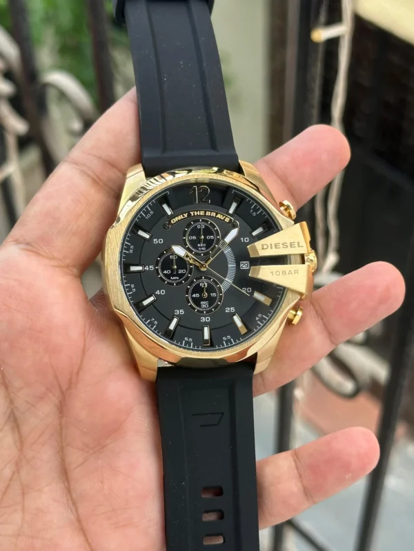 Diesel 10 Bar Mega Chief Black Silicon smart fit 51MM Men's Watch