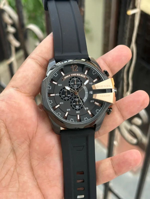 Diesel 10 Bar Mega Chief Black Silicon smart fit 51MM Men's Watch