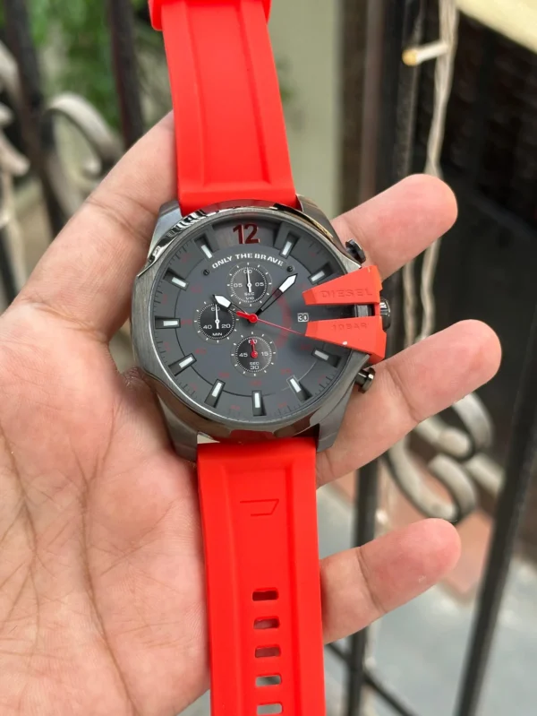 Diesel 10 Bar Mega Chief Orange Silicon smart fit 51MM Men's Watch