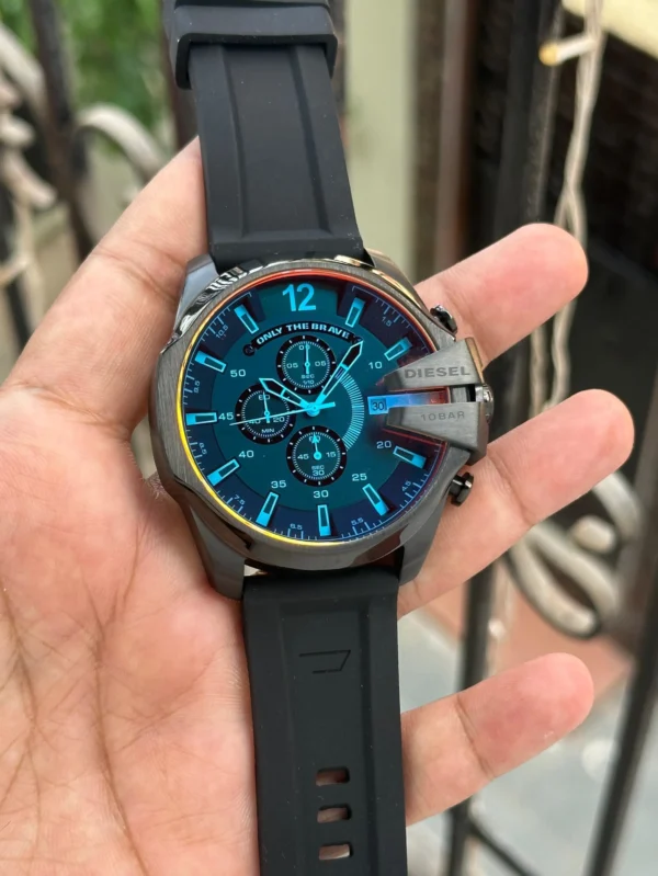 Diesel 10 Bar Mega Chief Black Silicon smart fit 51MM Men's Watch