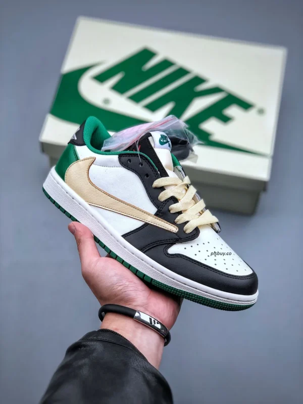 Green Black Custom Sneakers Air Jordan 1 Travis Scott