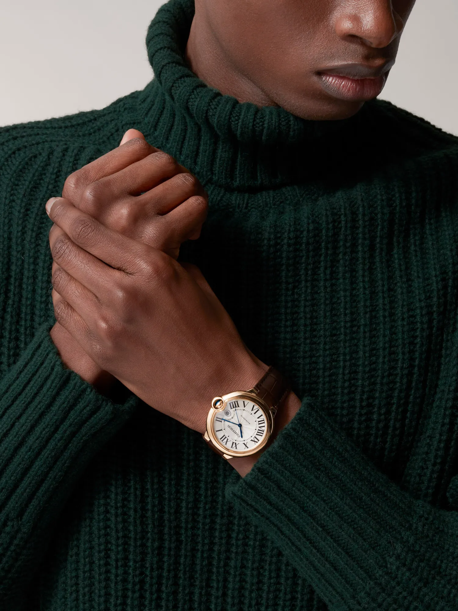 Ballon Bleu De Cartier Rose Gold Leather 40 mm