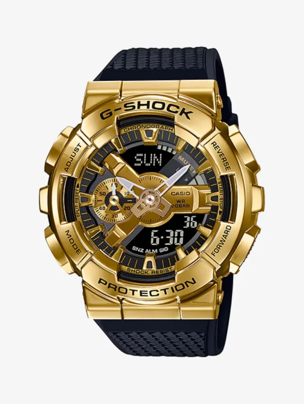 CASIO G-SHOCK Gold Ip Dial Black Resin Strap Analog-Digital Watch - For Men G1053 (GM-110G-1A9DR)