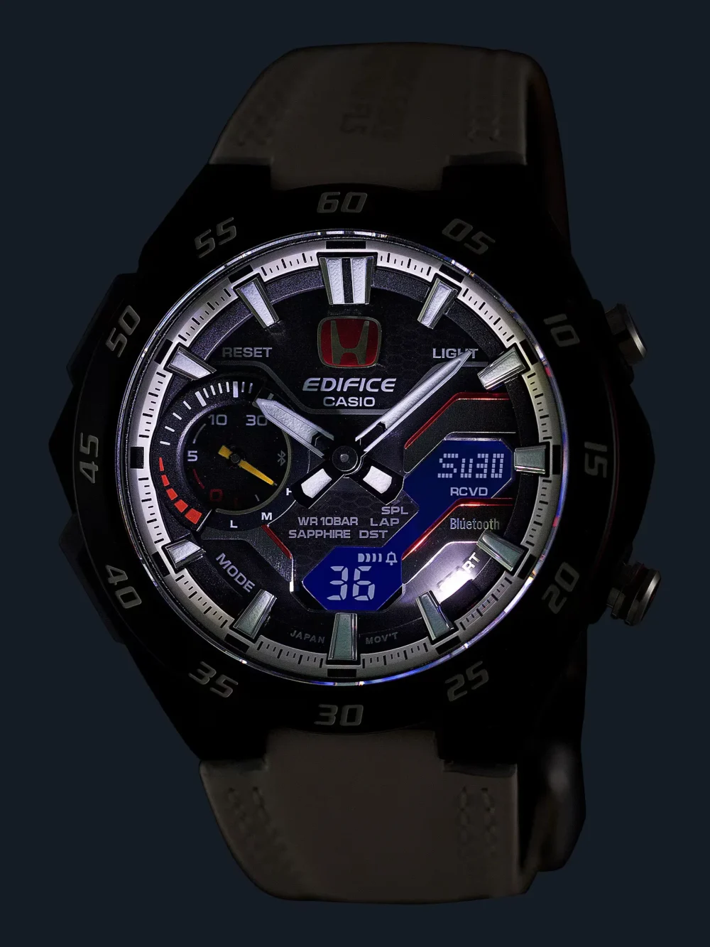 Casio Edifice ECB-2200HTR Honda Type R Edition White Leather Band