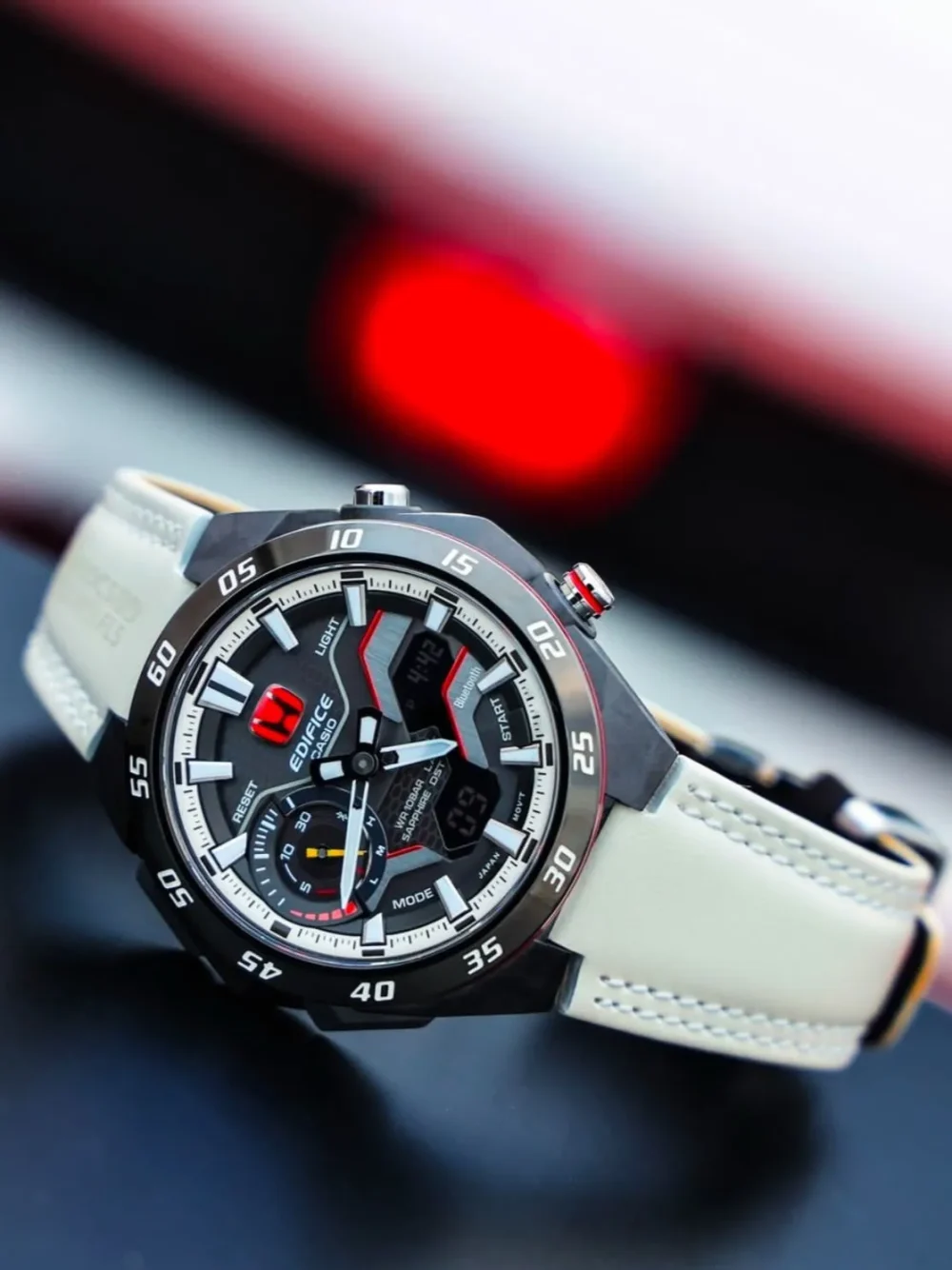 Casio Edifice ECB-2200HTR Honda Type R Edition White Leather Band