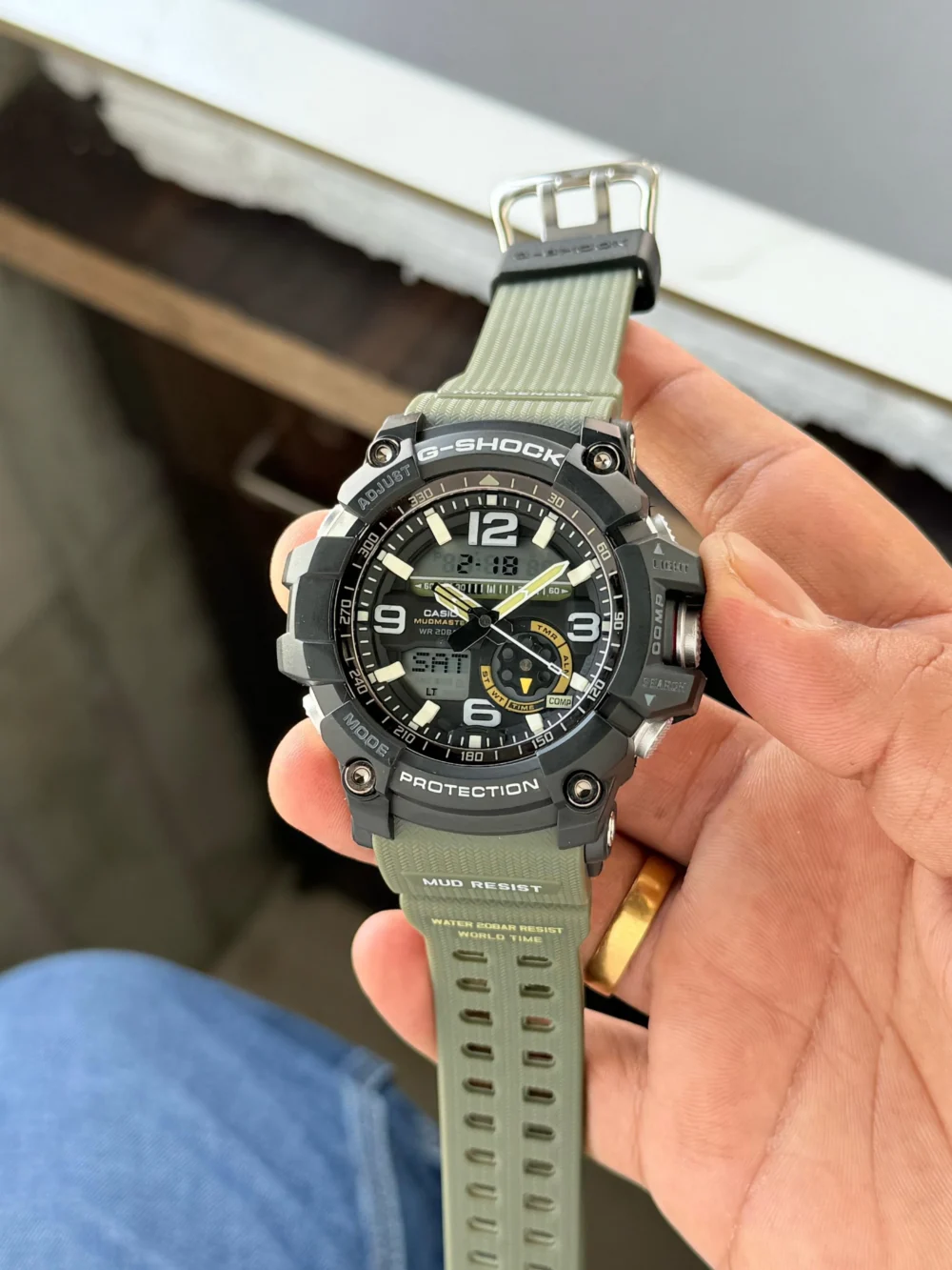 Casio G-Shock Mudmaster GG-1000-1A3DR Black Analog-Digital Dial Green Resin Strap Men's Watch