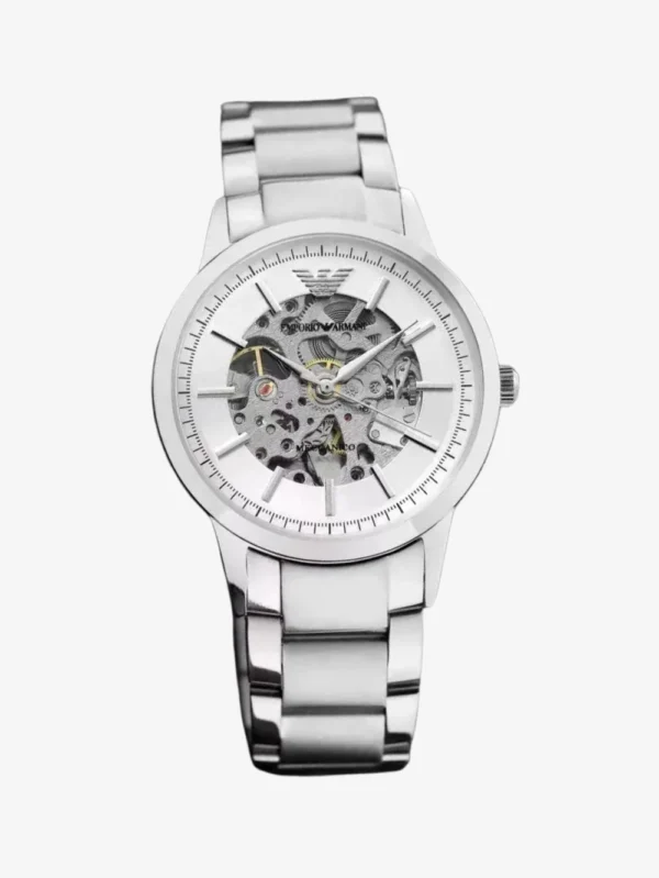 Emporio Armani Meccanico Silver Automatic 45mm Men's Watch