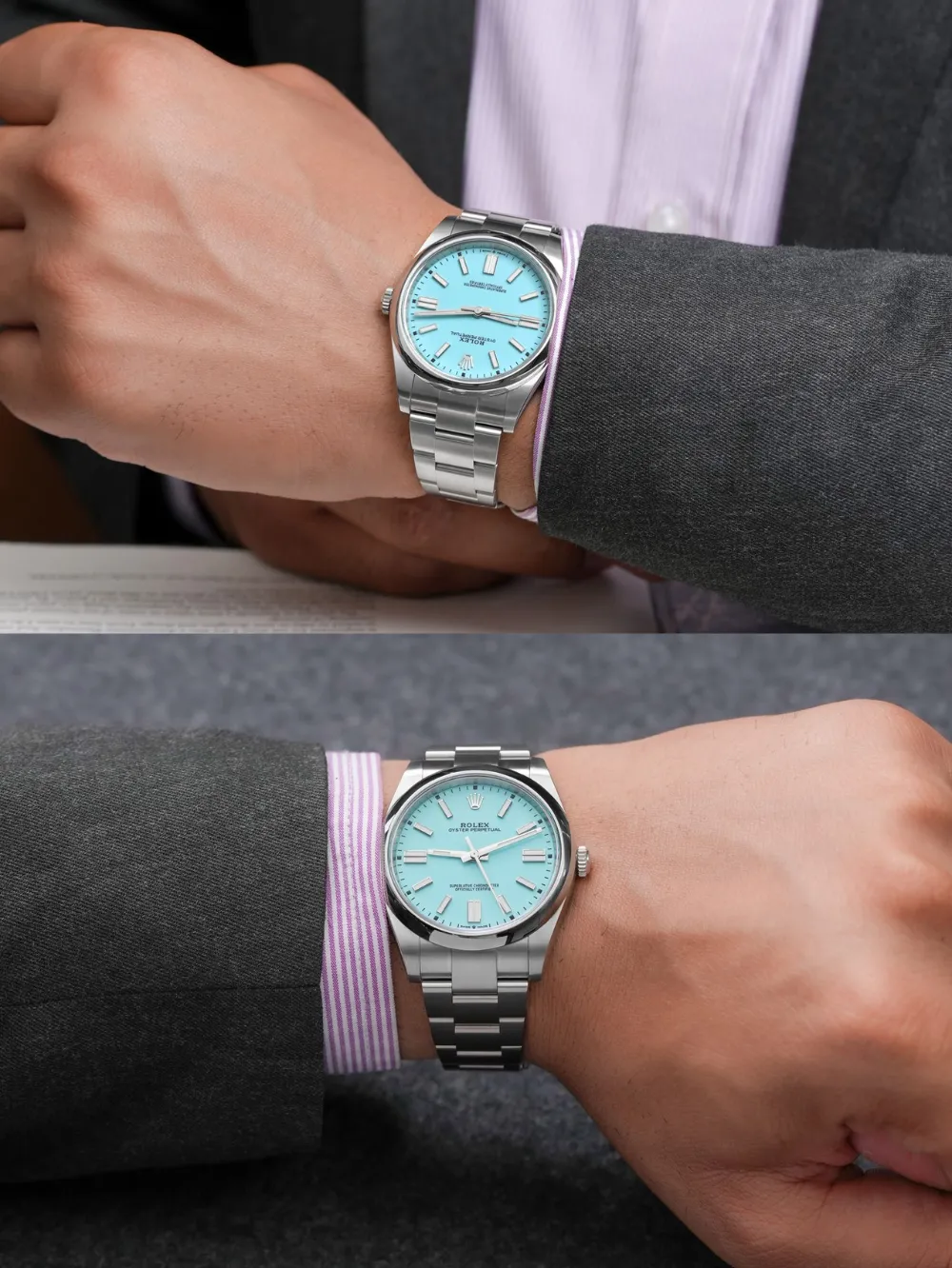 Rolex Oyster Perpetual Turquoise Blue Dial 36mm