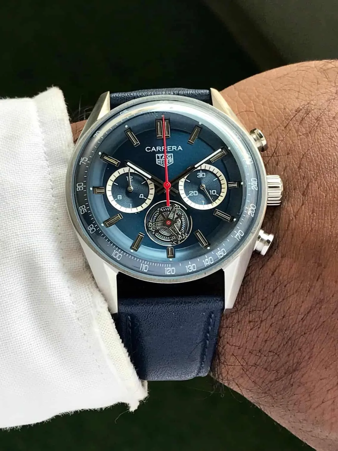 TAG Heuer Carrera Chronograph Tourbillon 42mm Blue Dial Men's Watch