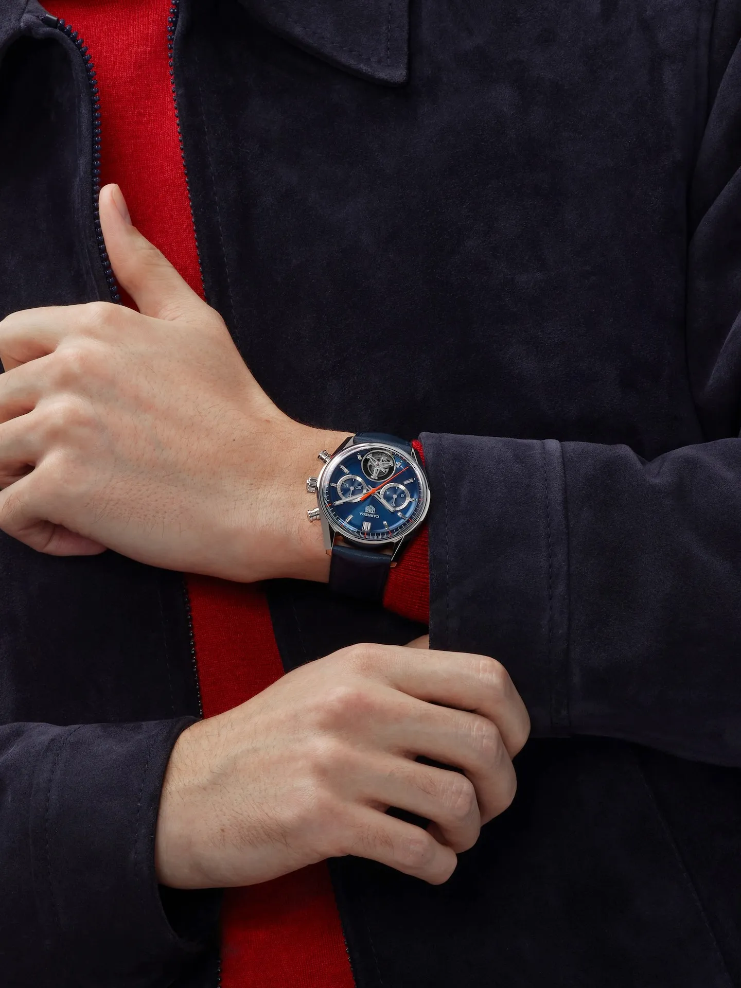 TAG Heuer Carrera Chronograph Tourbillon 42mm Blue Dial Men's Watch