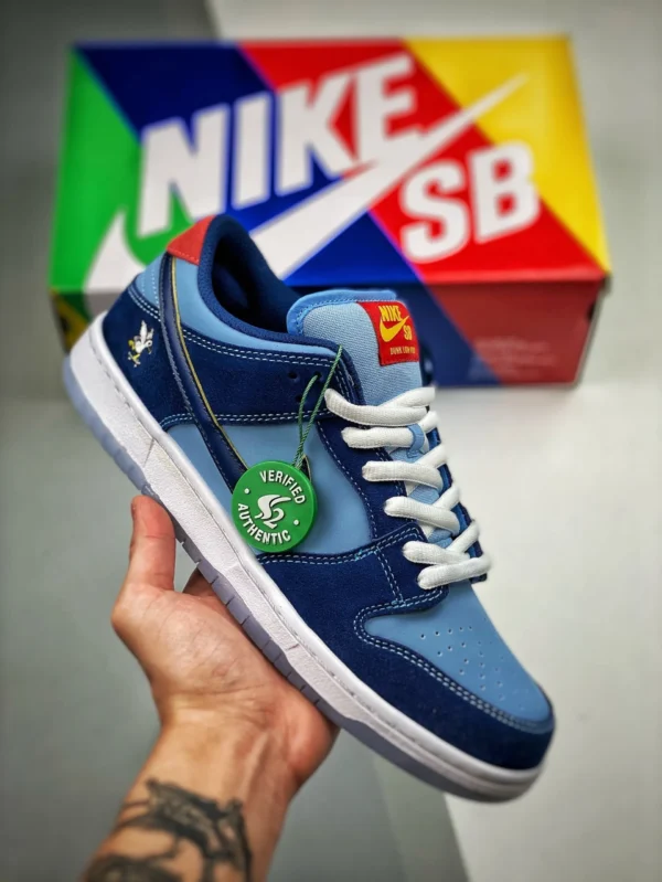 Why So Sad x Nike SB Dunk Low Coastal Blue Light Blue-Yellow-Red