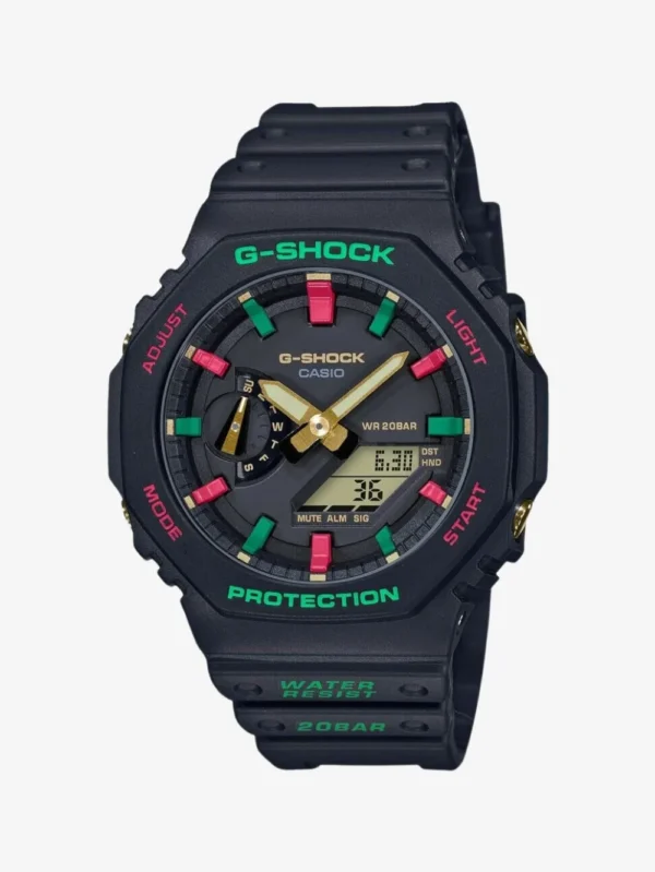 Casio G-Shock 2100 Series GA 2100TH-1DR Black Dial Watch