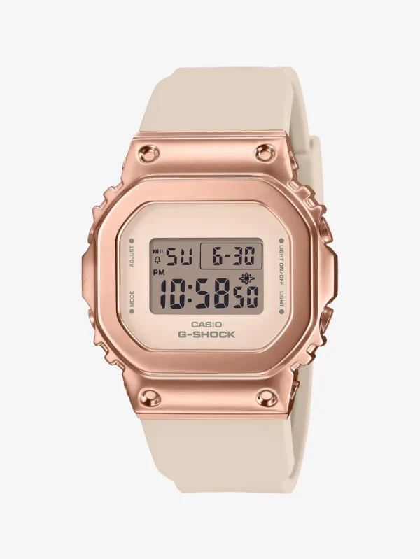 Casio G-Shock DIGITAL WOMEN GM-S5600UPG-4 Pink Dial White Resin Strap Watch