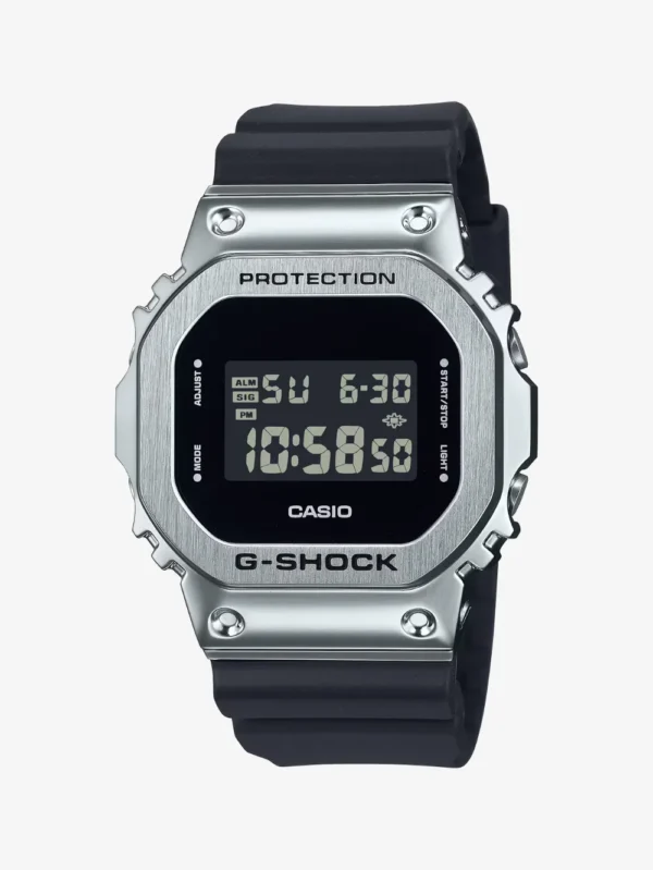 Casio G-Shock Digital 5600 SERIES GM-5600U-1 Silver Dial Black Resin Strap Watch