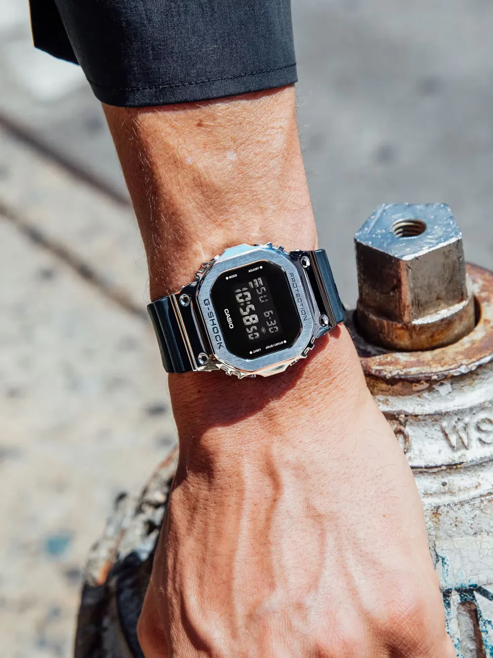 Casio G-Shock Digital 5600 SERIES GM-5600U-1 Silver Dial Black Resin Strap Watch (1)