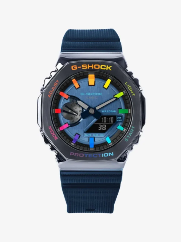 Casio G-Shock G-STEEL GBM-2100 SERIES Rainbow Shell Ring Blue Dial Watch