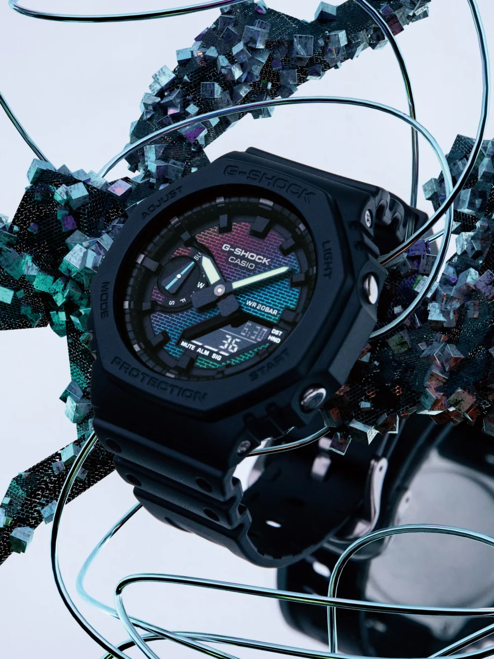 Casio G-Shock GA-2100RW-1A Black Dial Resin Strap Analog-Digital Watch