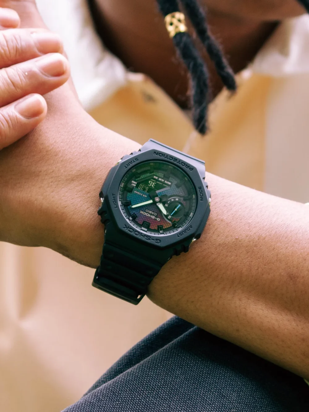 Casio G-Shock GA-2100RW-1A Black Dial Resin Strap Analog-Digital Watch