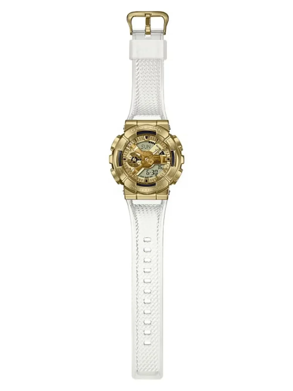 Casio G-Shock GM-110 SERIES GM-110SG-9A Gold-Toned Dial & White Straps Watch